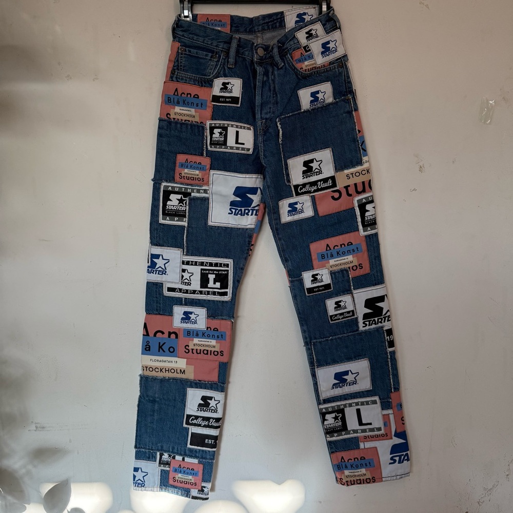 Acne Studios X Starter Patchwork Denim Jeans With… - image 2
